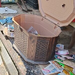 Classic Brown Woven Accent Storage Chest